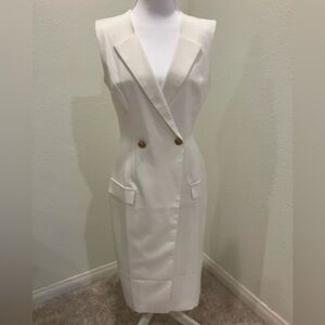 PrettyLittleThing Ivory Blazer Dress